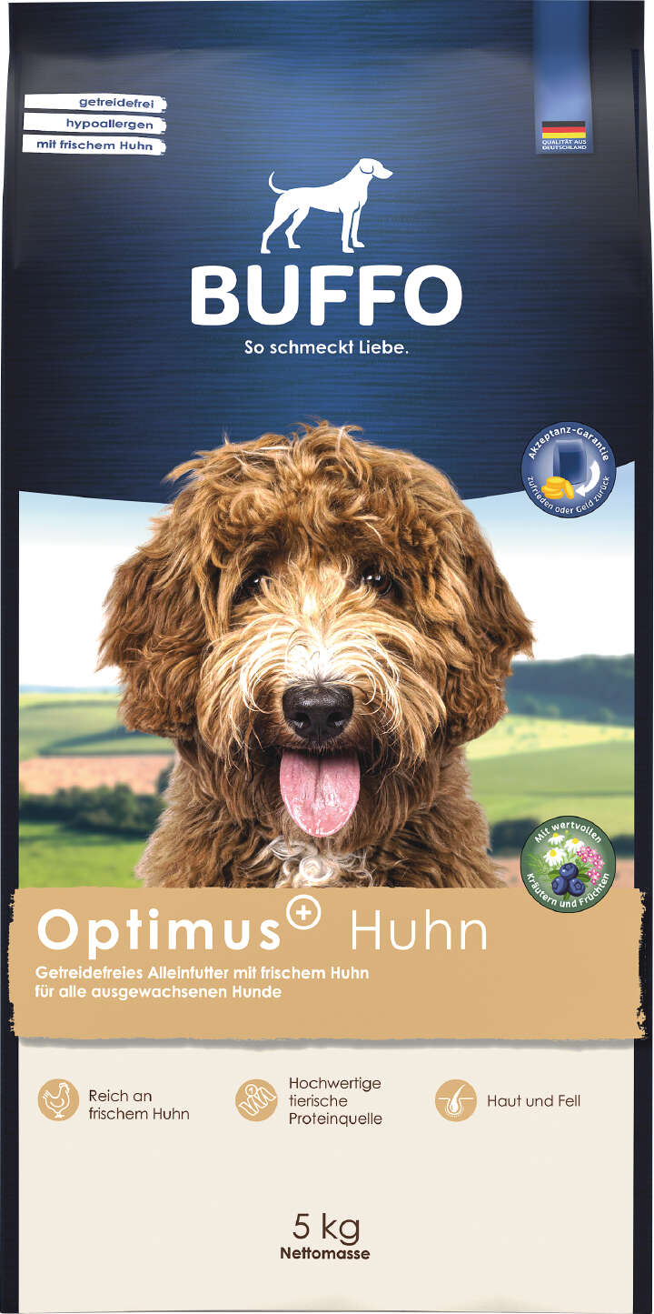 BUFFO Hunde-Trockenfutter Optimus getreidefrei Plus Huhn